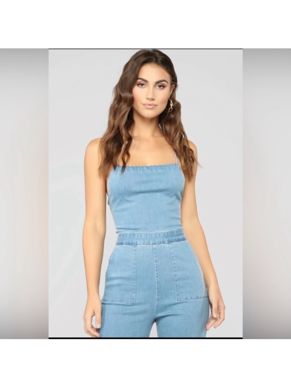 Fashion Nova Light Blue Denim Women’s Jumpsuit Overalls